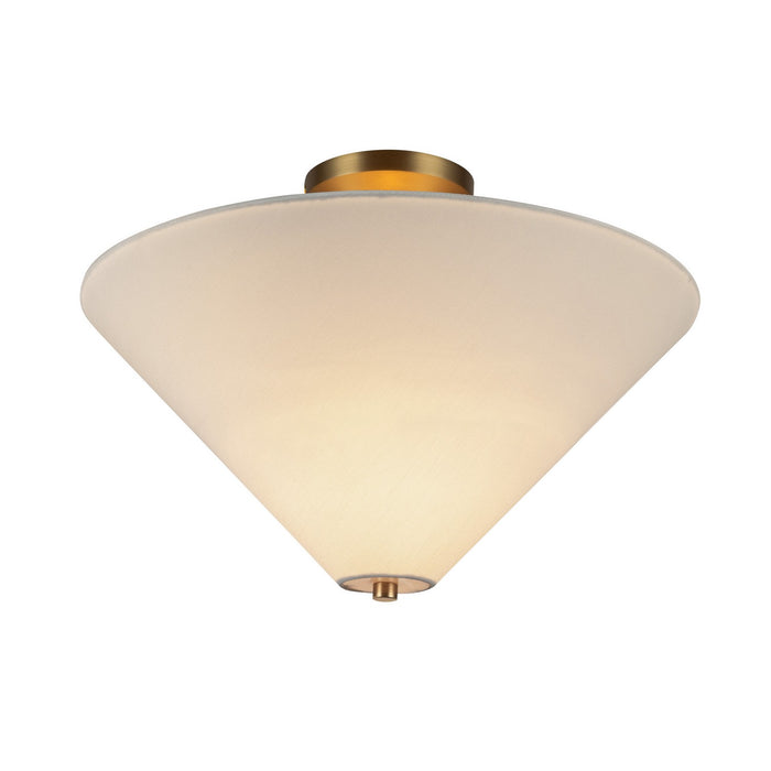 Alora SF497016BGWL One Light Semi-Flush Mount, Brushed Gold/White Linen