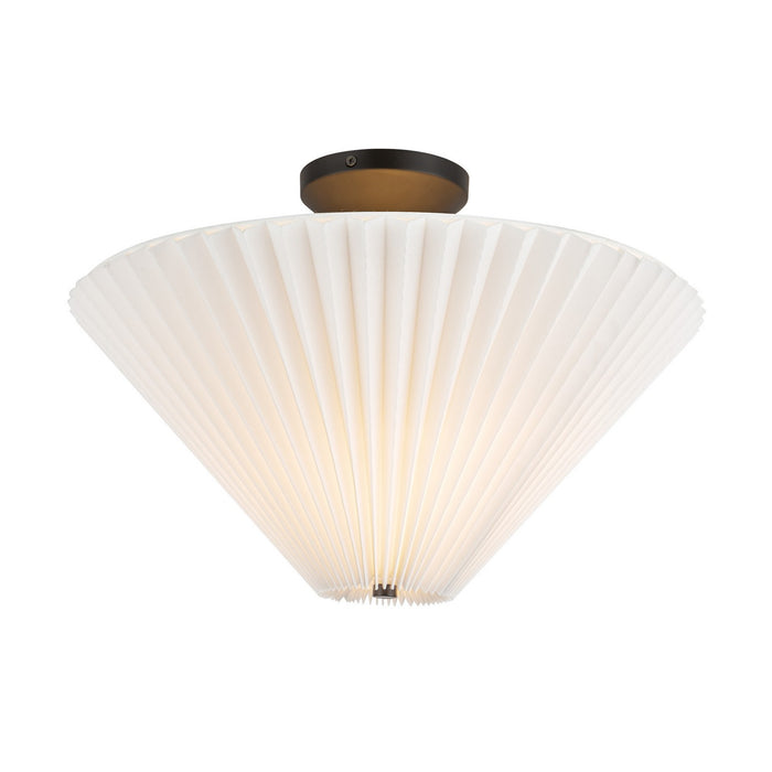 Alora SF497016MBFW One Light Semi-Flush Mount, Matte Black/Folded White