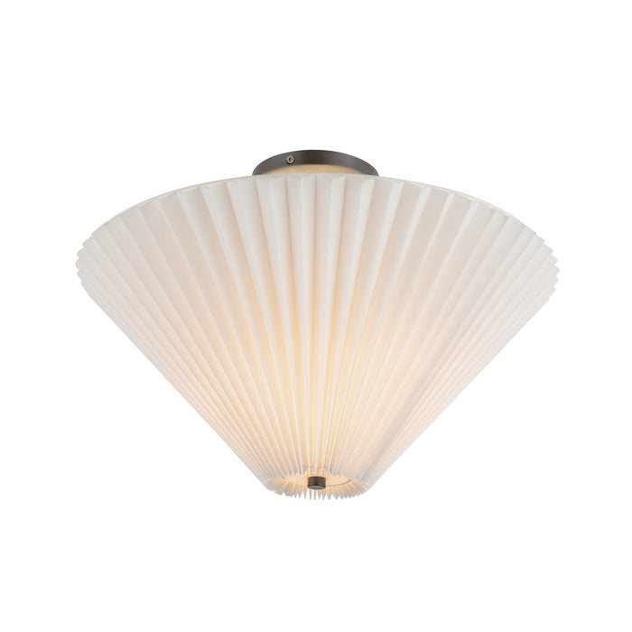 Alora SF497016MBFW One Light Semi-Flush Mount, Matte Black/Folded White