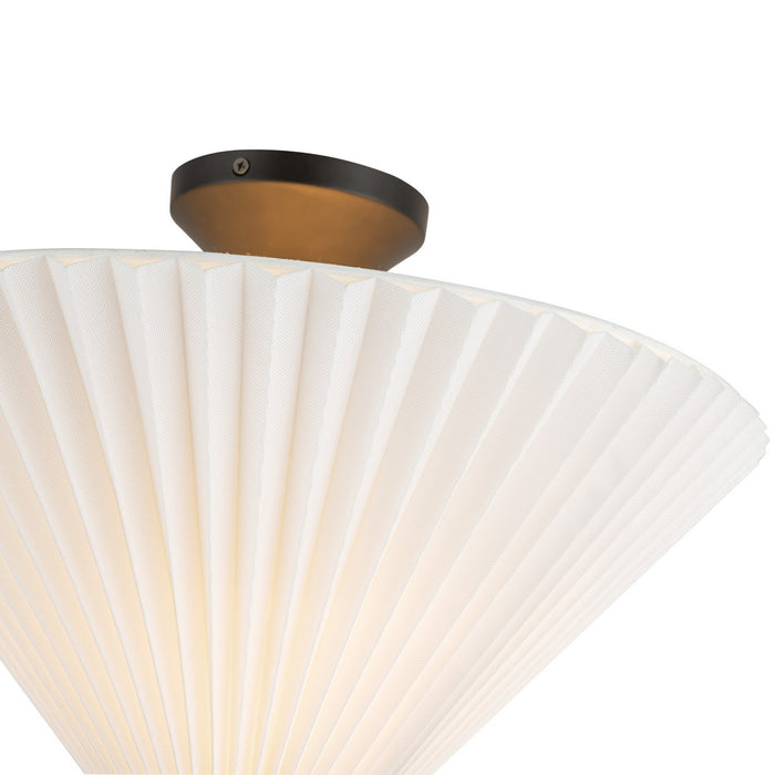 Alora SF497016MBFW One Light Semi-Flush Mount, Matte Black/Folded White