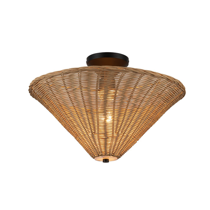 Alora SF497016MBRA One Light Semi-Flush Mount, Matte Black/Rattan