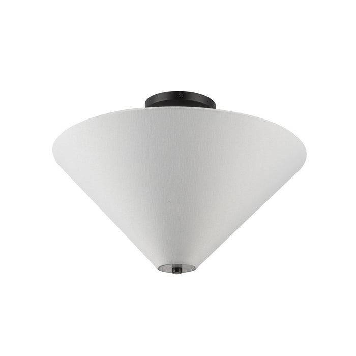 Alora SF497016MBWL One Light Semi-Flush Mount, Matte Black/White Linen