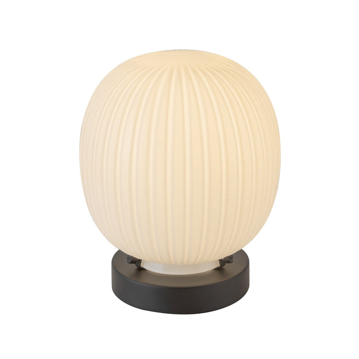 Alora TL579107MBGR One Light Table Lamp, Matte Black/Glossy Ribbed Opal Glass