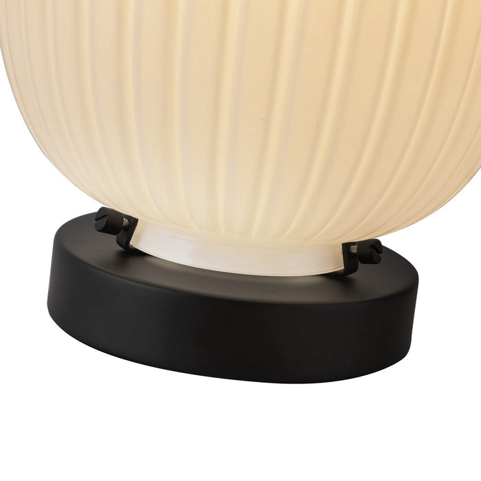 Alora TL579107MBGR One Light Table Lamp, Matte Black/Glossy Ribbed Opal Glass