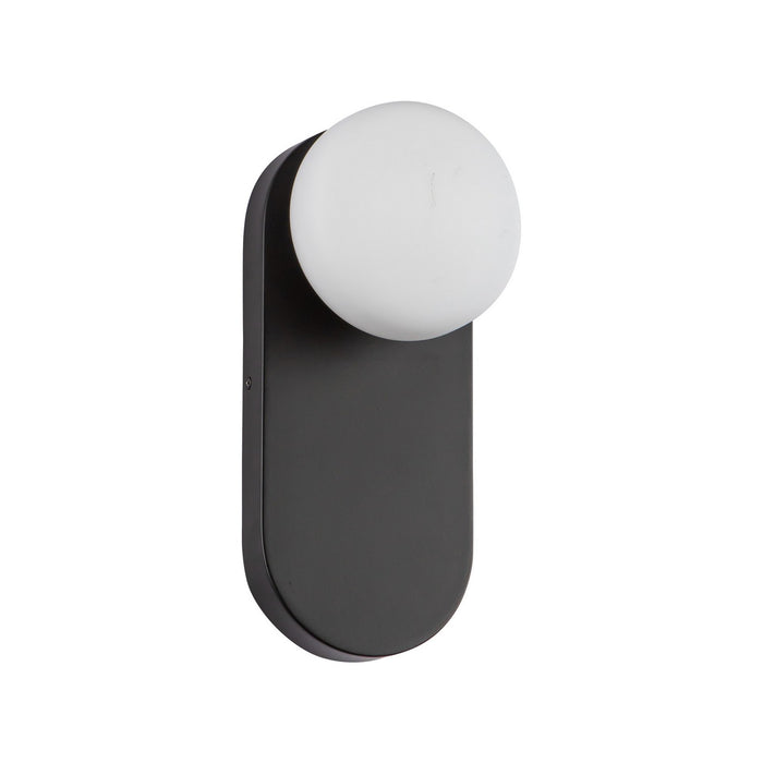 Alora WV425112MBOP One Light Vanity, Matte Black/Opal Glass
