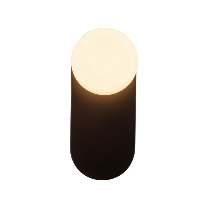 Alora WV425112MBOP One Light Vanity, Matte Black/Opal Glass