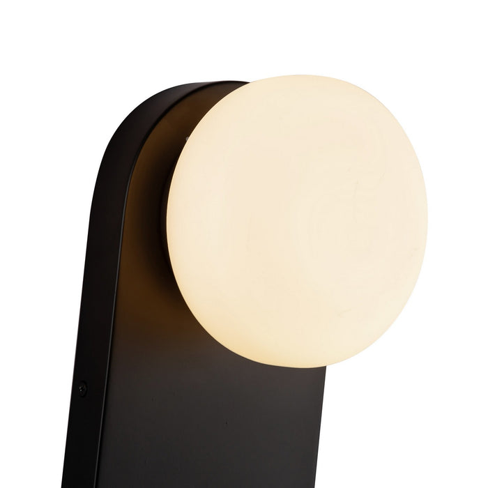 Alora WV425112MBOP One Light Vanity, Matte Black/Opal Glass