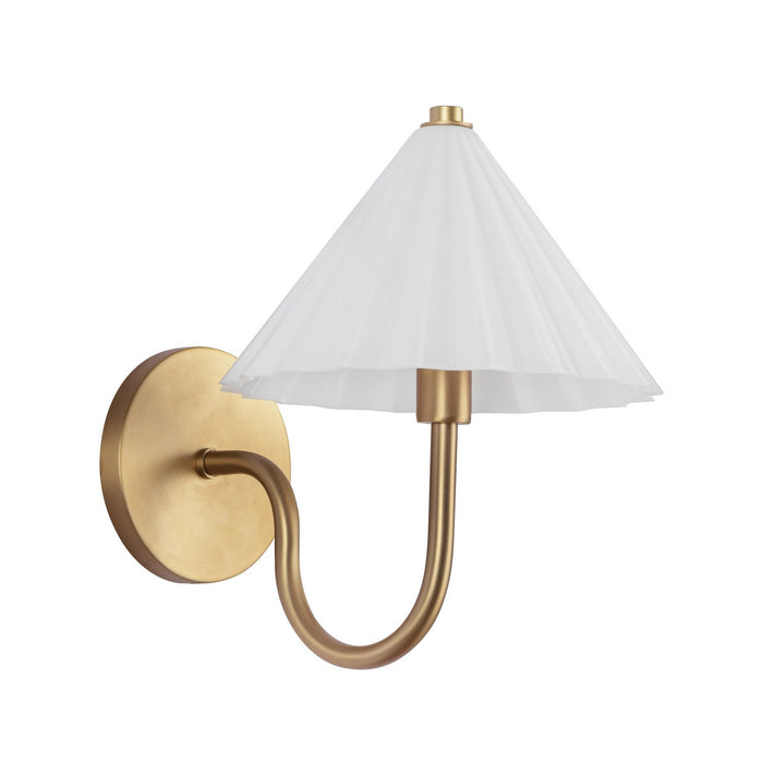 Alora WV451808AGOP One Light Vanity, Aged Gold/Opal Glass
