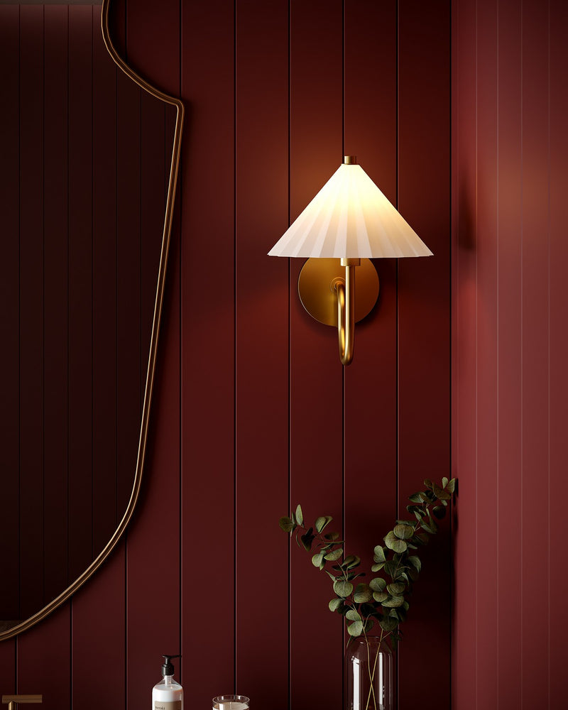 Alora WV451808AGOP One Light Vanity, Aged Gold/Opal Glass