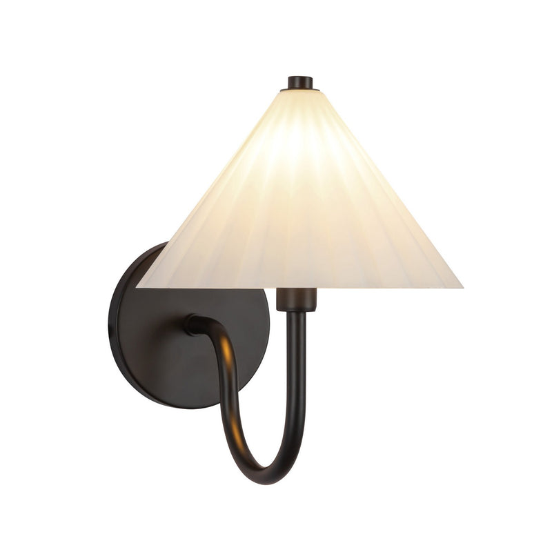 Alora WV451808MBOP One Light Vanity, Matte Black/Opal Glass