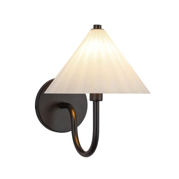 Alora WV451808MBOP One Light Vanity, Matte Black/Opal Glass