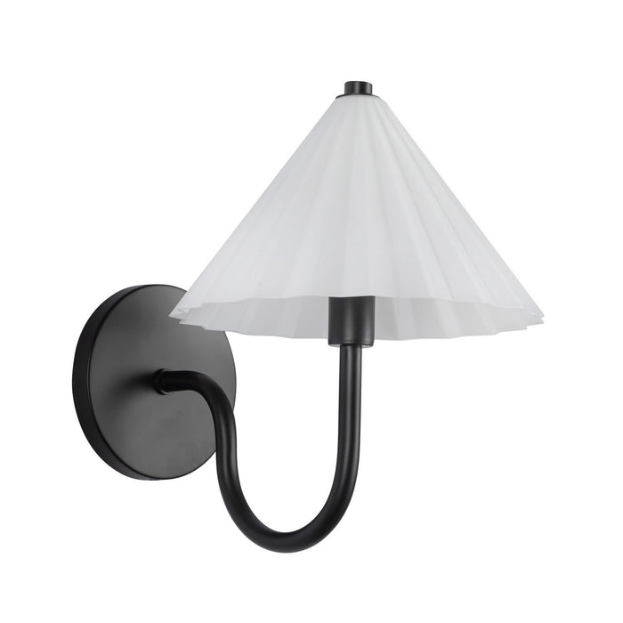 Alora WV451808MBOP One Light Vanity, Matte Black/Opal Glass