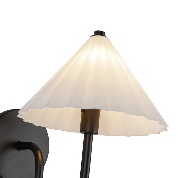 Alora WV451808MBOP One Light Vanity, Matte Black/Opal Glass