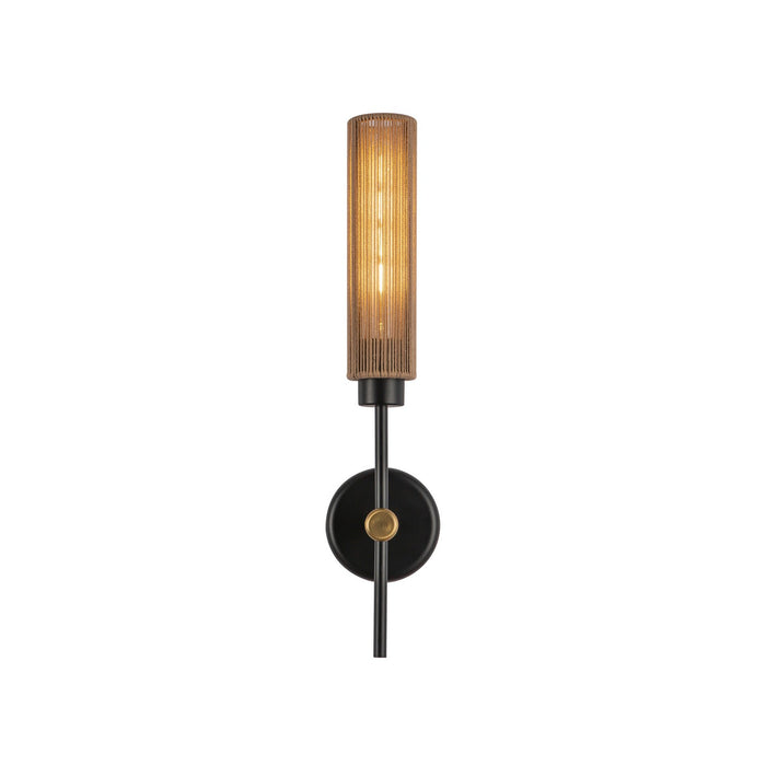 Alora WV491120MBTJ One Light Vanity, Matte Black/Tan Jute