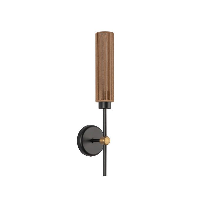 Alora WV491120MBTJ One Light Vanity, Matte Black/Tan Jute