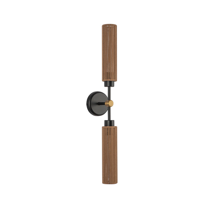 Alora WV491223MBTJ Two Light Vanity, Matte Black/Tan Jute