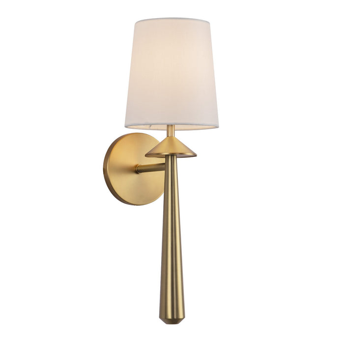Alora WV497106BGWL One Light Vanity, Brushed Gold/White Linen
