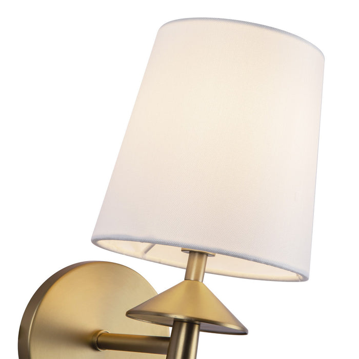 Alora WV497106BGWL One Light Vanity, Brushed Gold/White Linen