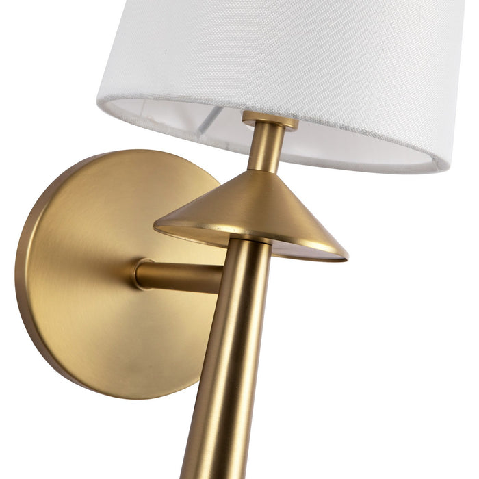 Alora WV497106BGWL One Light Vanity, Brushed Gold/White Linen