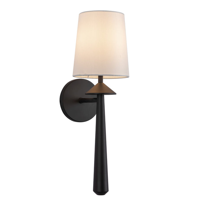Alora WV497106MBWL One Light Vanity, Matte Black/White Linen