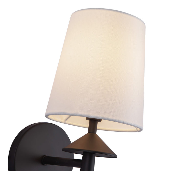 Alora WV497106MBWL One Light Vanity, Matte Black/White Linen