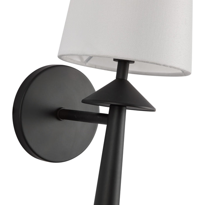 Alora WV497106MBWL One Light Vanity, Matte Black/White Linen