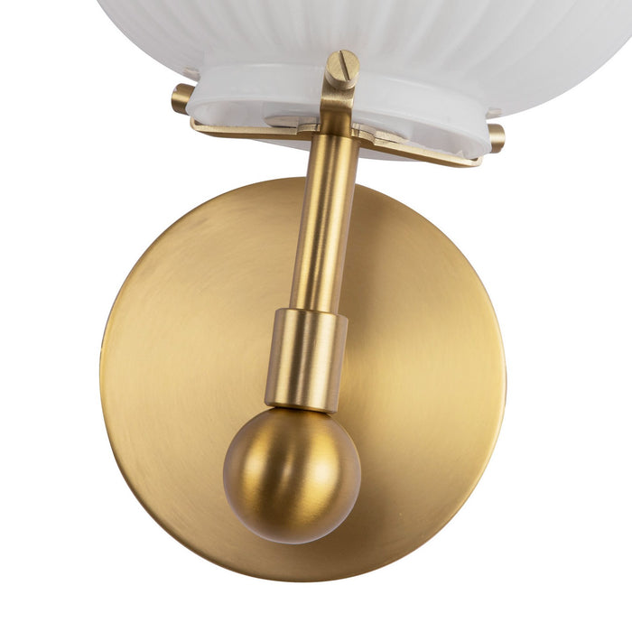 Alora WV579107BGGR One Light Vanity, Brushed Gold/Glossy Ribbed Opal Glass