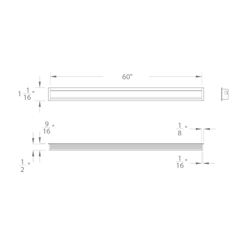 W.A.C. Lighting LED-T-CH6-AL Angled Recessed Channel, Aluminum