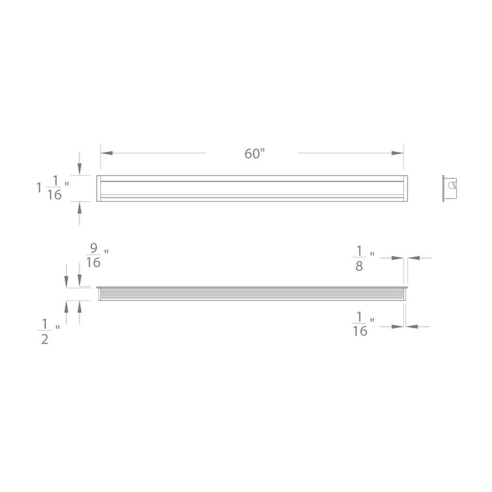 W.A.C. Lighting LED-T-CH6-AL Angled Recessed Channel, Aluminum