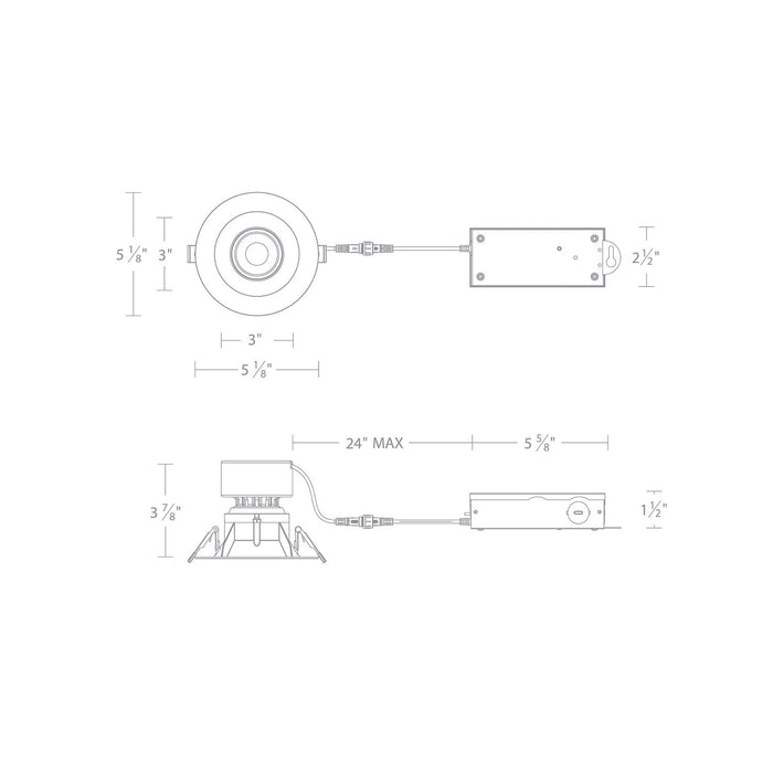W.A.C. Lighting R3JRAT-WCS-WT LED Trim, White