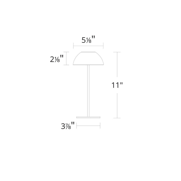 W.A.C. Lighting TL-W251511-CS-BK LED Table Lamp, Black