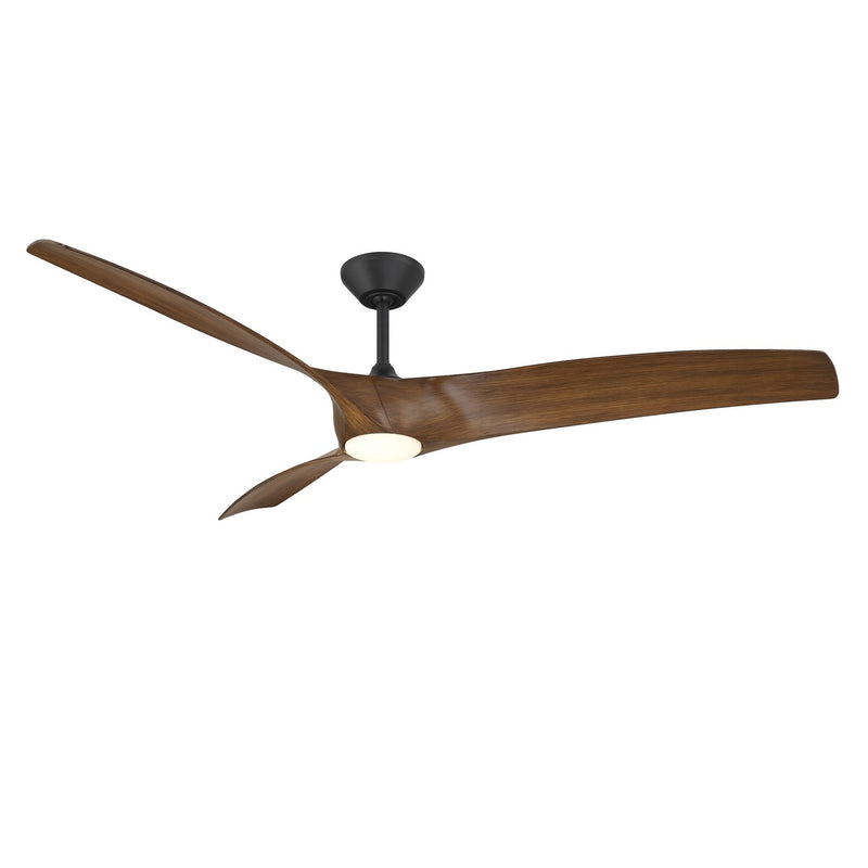 Modern Forms Fans FR-W2006-72L-MB/DK 72" Ceiling Fan, Matte Black/Distressed Koa