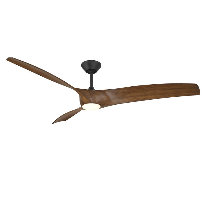 Modern Forms Fans FR-W2006-72L-MB/DK 72" Ceiling Fan, Matte Black/Distressed Koa
