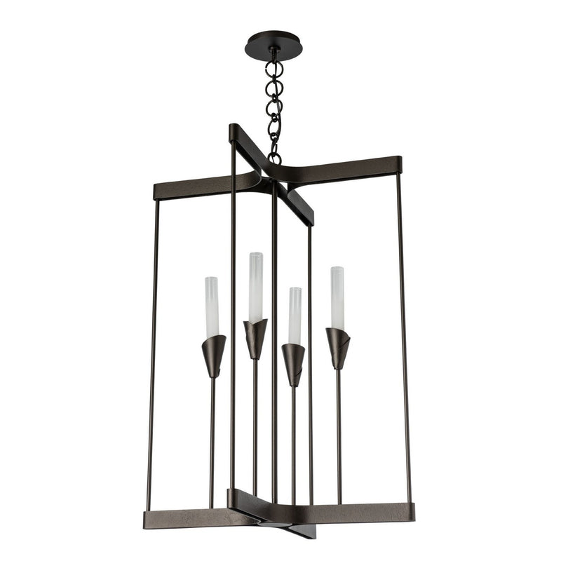 Hubbardton Forge 101700-SKT-14-WC0821 Four Light Chandelier, Oil Rubbed Bronze