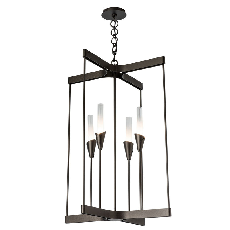 Hubbardton Forge 101700-SKT-14-WC0821 Four Light Chandelier, Oil Rubbed Bronze