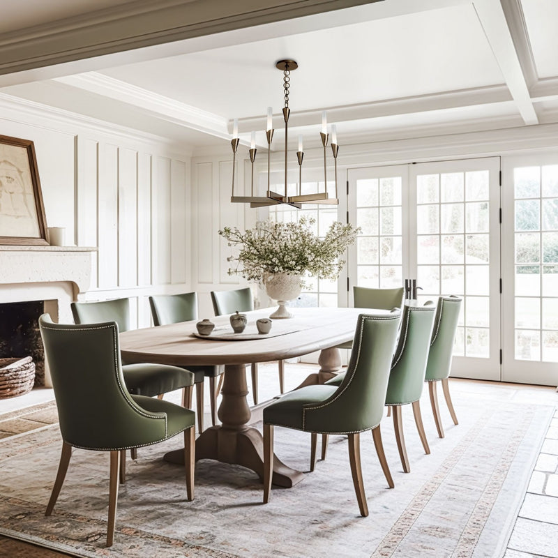 Hubbardton Forge 101702-SKT-86-WC0821 Six Light Chandelier, Modern Brass