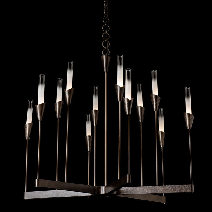 Hubbardton Forge 101706-SKT-07-WC0821 12 Light Chandelier, Dark Smoke