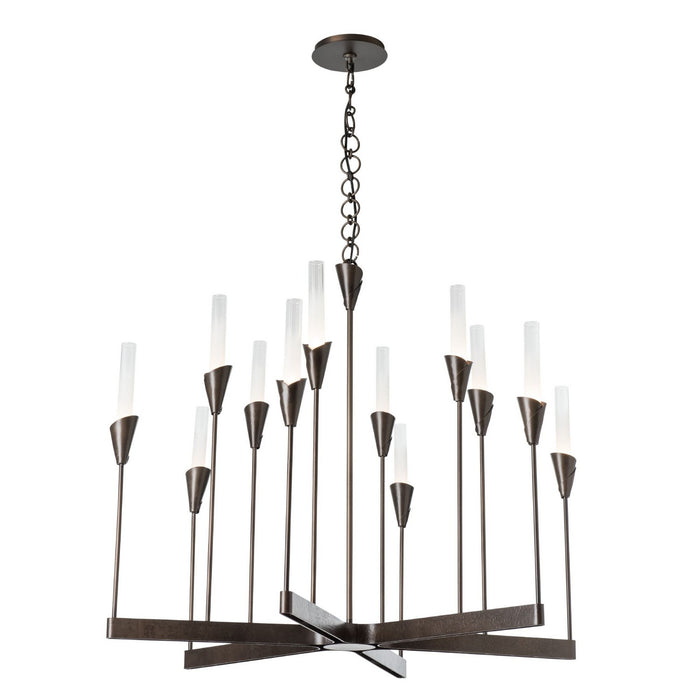 Hubbardton Forge 101706-SKT-07-WC0821 12 Light Chandelier, Dark Smoke