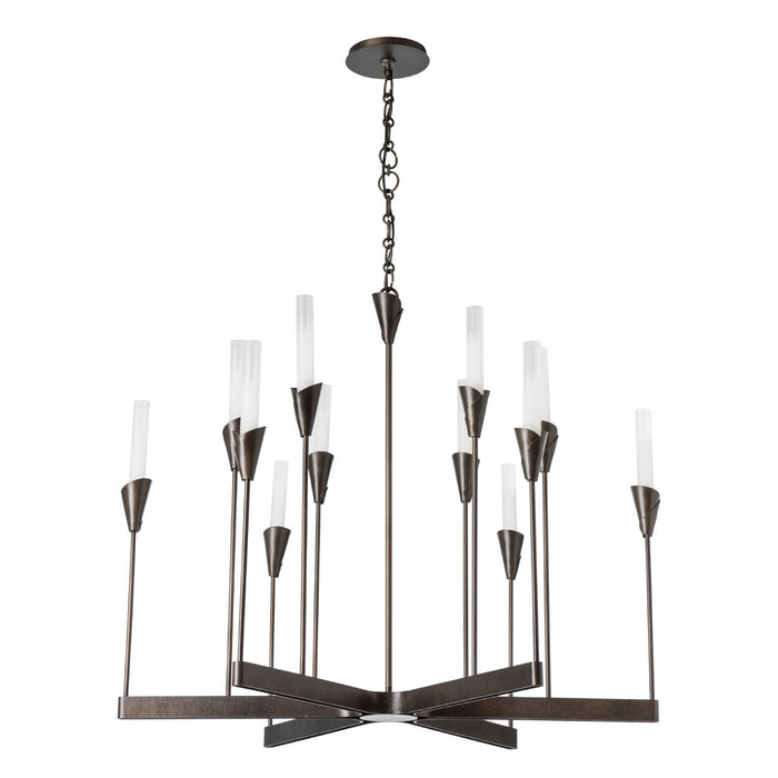Hubbardton Forge 101706-SKT-07-WC0821 12 Light Chandelier, Dark Smoke