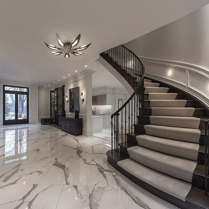 Hubbardton Forge 121320-SKT-85-BB0823 Seven Light Semi-Flush Mount, Sterling