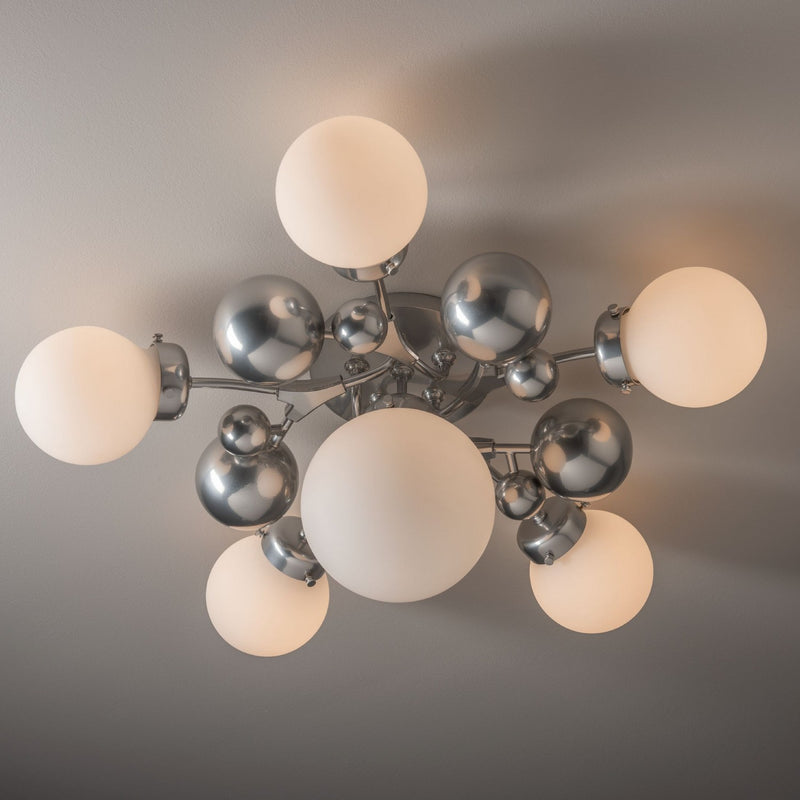 Hubbardton Forge 128716-SKT-85-GG0639 Six Light Semi-Flush Mount, Sterling
