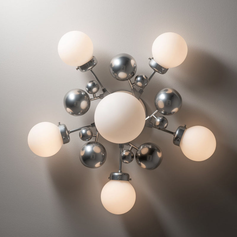 Hubbardton Forge 128716-SKT-85-GG0639 Six Light Semi-Flush Mount, Sterling