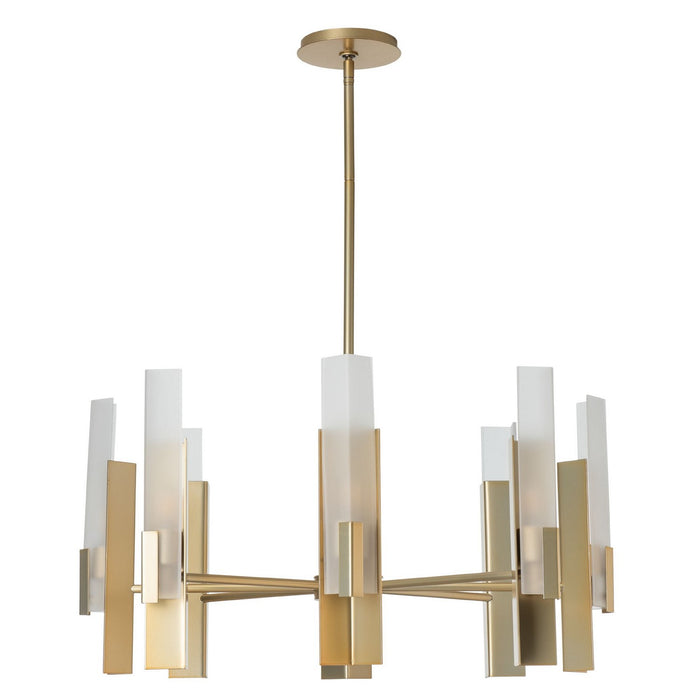 Hubbardton Forge 132045-SKT-MULT-86-FD0828 Eight Light Pendant, Modern Brass