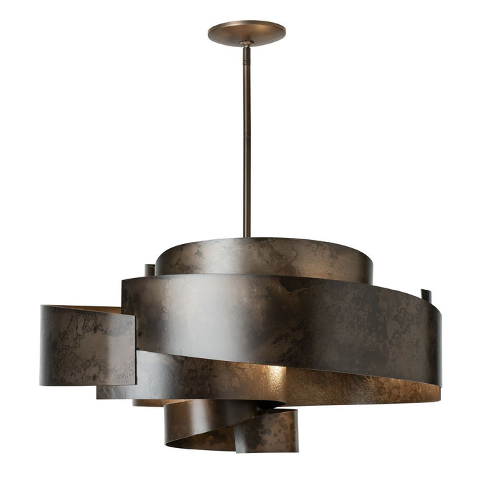 Hubbardton Forge 132117-SKT-MULT-07 Six Light Pendant, Dark Smoke