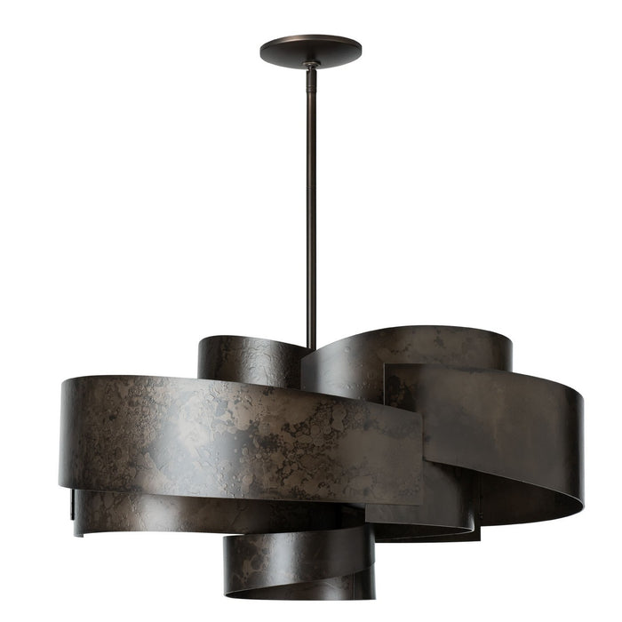 Hubbardton Forge 132117-SKT-MULT-07 Six Light Pendant, Dark Smoke
