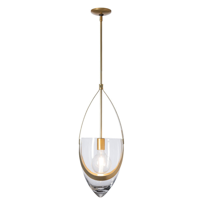 Hubbardton Forge 187468-SKT-MULT-86-ZM0838 One Light Pendant, Modern Brass