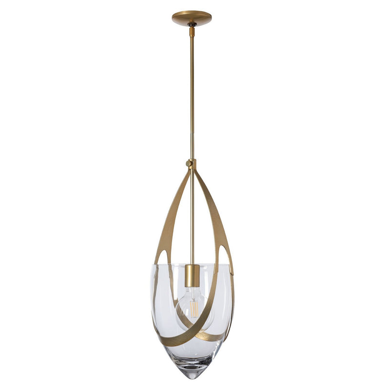 Hubbardton Forge 187468-SKT-MULT-86-ZM0838 One Light Pendant, Modern Brass