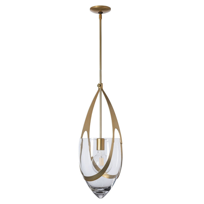 Hubbardton Forge 187468-SKT-MULT-86-ZM0838 One Light Pendant, Modern Brass