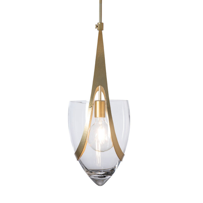Hubbardton Forge 187468-SKT-MULT-86-ZM0838 One Light Pendant, Modern Brass