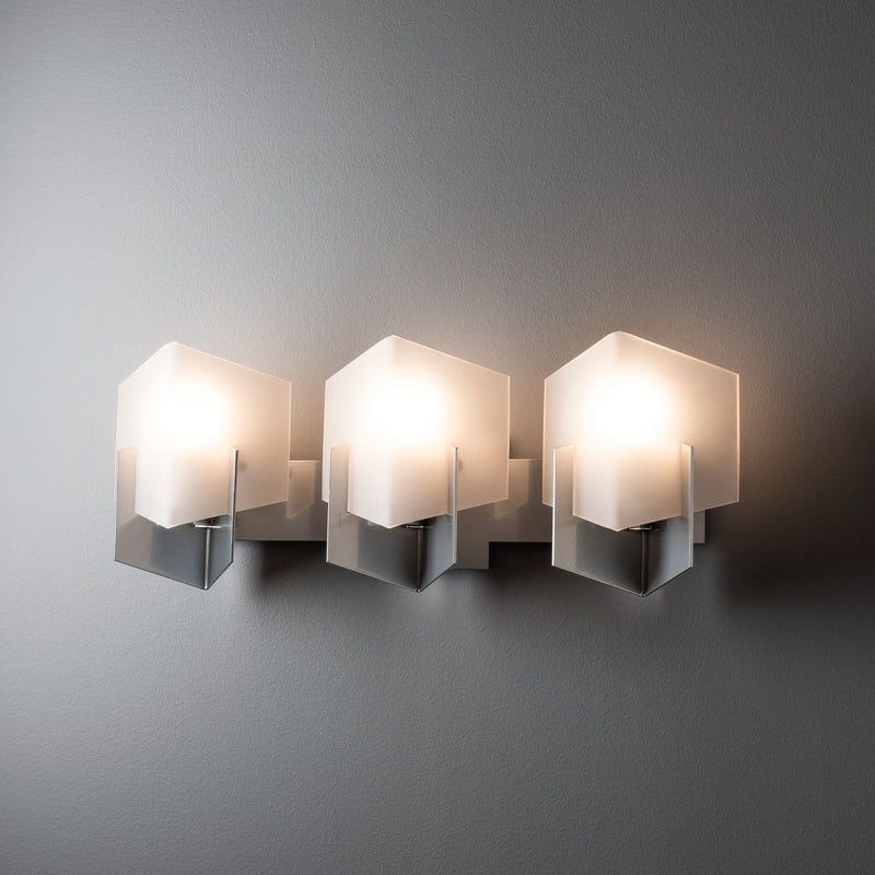 Hubbardton Forge 201357-SKT-85-GG0816 Three Light Bath Sconce, Sterling